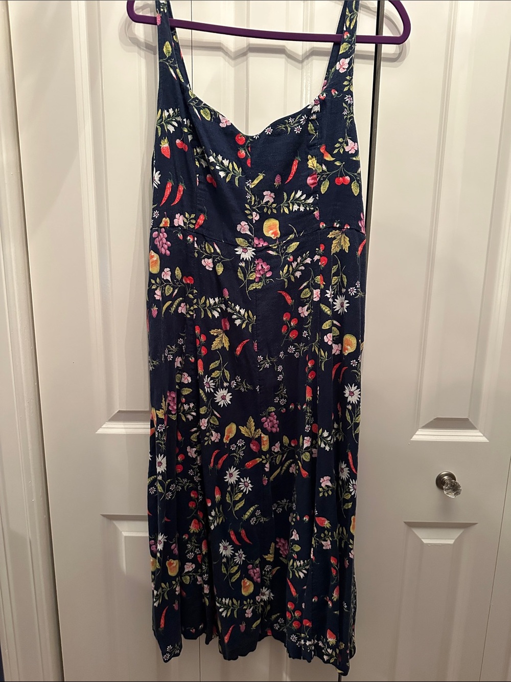 Old Navy Navy Floral & Fruit Print Dress XL
